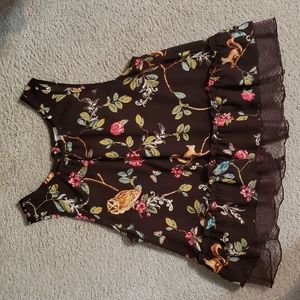🔴 Lauren Conrad Disney Floral Tank Blouse w/ Lace 🔴